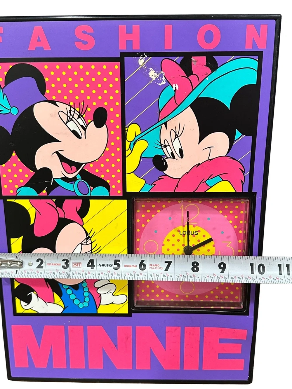 Minnie Mouse Lorus Quartz Poster Wall Clock Disney Mickey Unlimited 10” x 14”